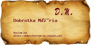 Dobrotka Mária névjegykártya